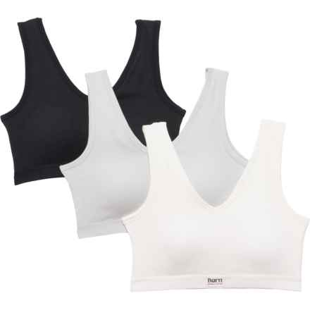 Born Ribbed Bralettes - 3-Pack, Low Impact in Black