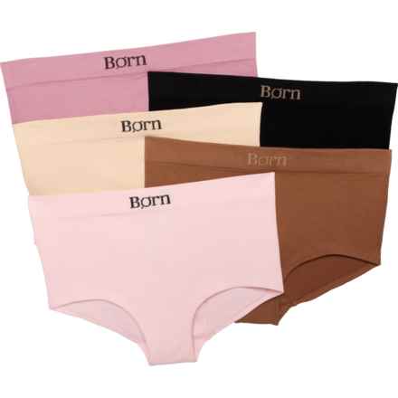 Born Seamless Ribbed Knit Panties - 5-Pack, Boy Short in Nude