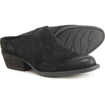 Born Shaya Clog Shooties - Leather, Open Back (For Women) in Black