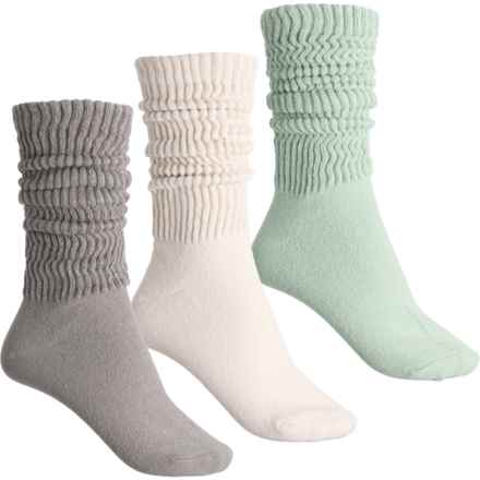 Born Super Soft Slouch Socks - 3-Pack, Over the Calf (For Women) in Green
