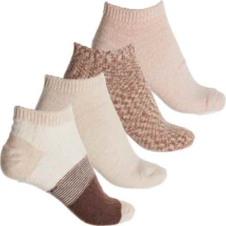 Born Supersoft Cable Chunky Knit No-Show Socks - 4-Pack, Below the Ankle (For Women) in Pink