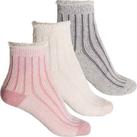 Born Textured Supersoft Terry Knit Socks - 3-Pack, Crew (For Women) in Grey