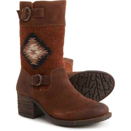 Born Triana Tribal-Inspired Mid Boots - Leather, Wool (For Women) in Brown/Rust