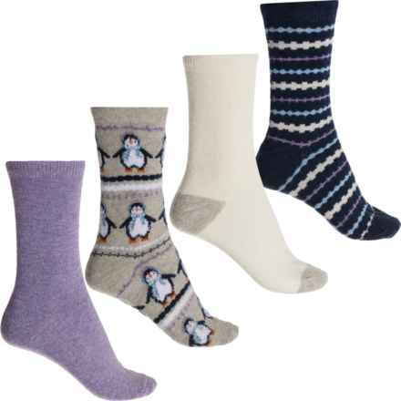 Born Wool-Blend Half-Cushion Socks - 4-Pack, Crew (For Women) in Light Grey Heather