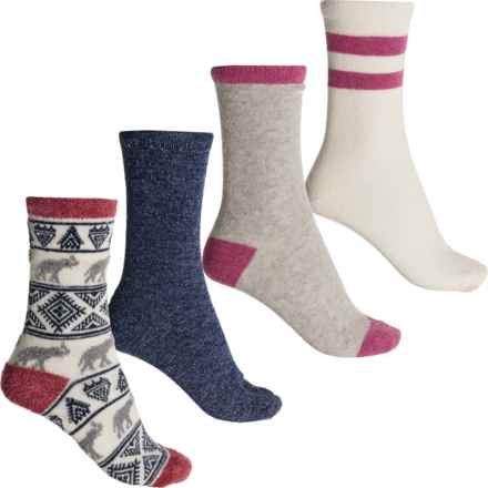 Born Wool-Blend Half-Cushion Socks - 4-Pack, Crew (For Women) in Violet