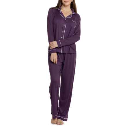 Born Yummy Notch Collar Pajamas - Long Sleeve in Plum