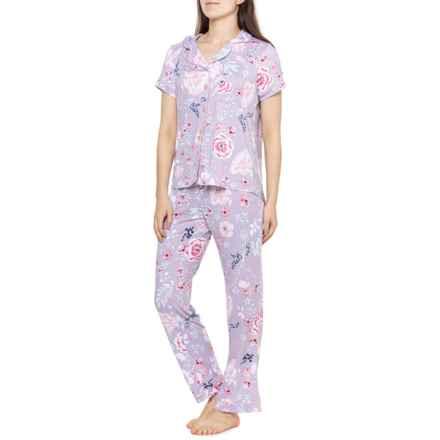 Born Yummy Notch Collar Pajamas - Short Sleeve in Lilac