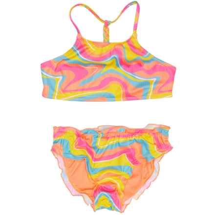 Breaking Waves Big Girls Halter Tankini Set - UPF 50+ in Mult