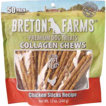 Breton Farms Collagen Sticks Dog Chew Treats - 50-Count in Chicken