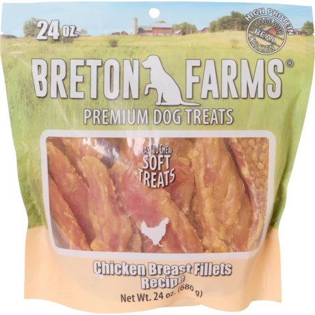 Breton Farms Jerky Fillets Dog Treats - 24 oz. in Chicken