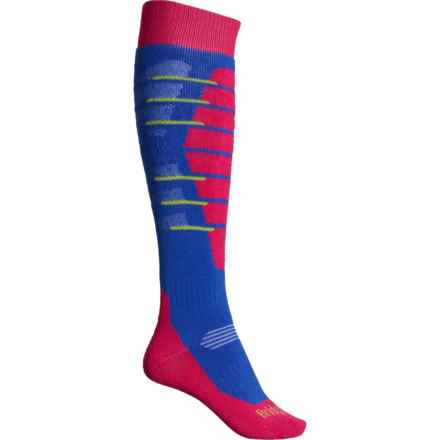 Bridgedale Midweight Ski Socks - Merino Wool, Over the Calf (For Women) in 447 Royal/Pink