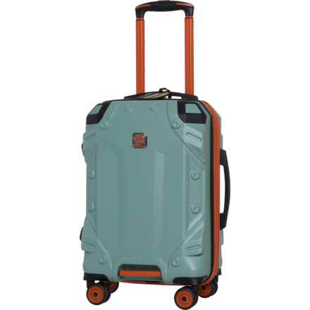 BritBag 21” Himalayas Spinner Carry-On Suitcase - Hardside, Expandable, Iceberg Green-Apricot Orange in Iceberg Green/Apricot Orange