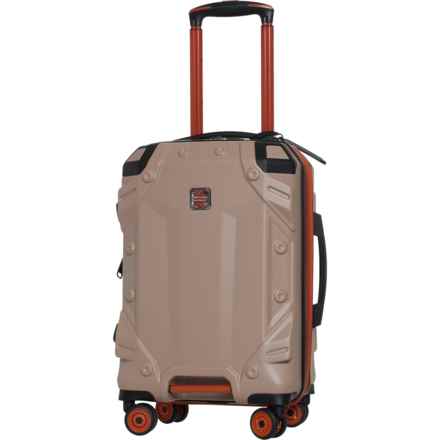 BritBag 21” Himalayas Spinner Carry-On Suitcase - Hardside, Expandable, Warm Taupe-Rust Trim in Warm Taupe/Rust Trim