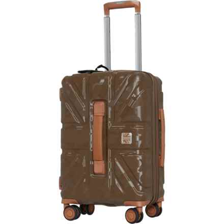 BritBag 21” Okavango Carry-On Spinner Suitcase - Hardside, Expandable, Sepia-Almond Trim in Sepia/Almond Trim