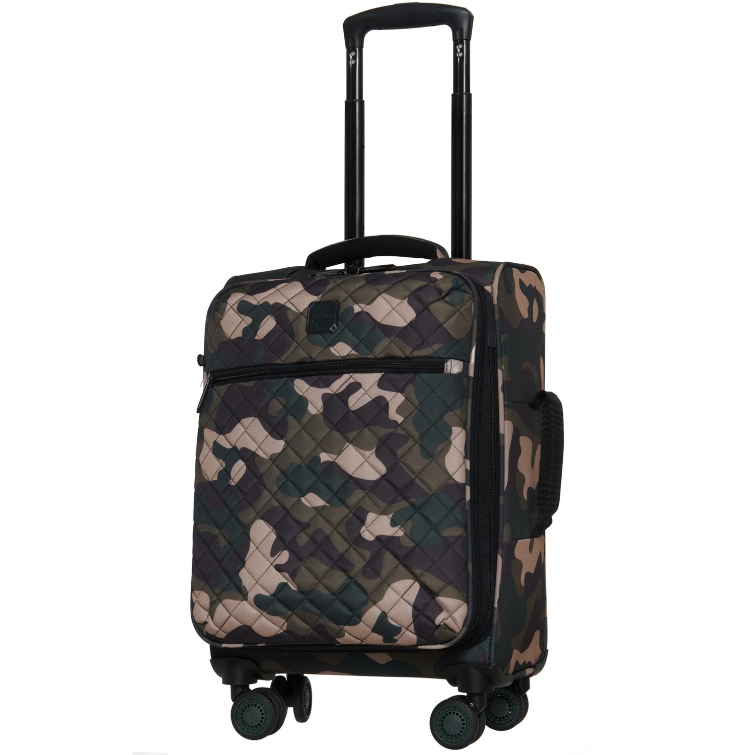BritBag 21.7” Aberdare Spinner Carry-On Suitcase - Softside, Expandable, Dark Brown Camo
