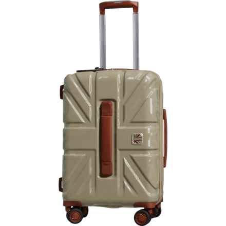 BritBag 21.9” Okavango Spinner Carry-On Suitcase - Hardside, Expandable, Beige Cement in Beige Cement