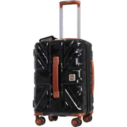 BritBag 21.9” Okavango Spinner Carry-On Suitcase - Hardside, Expandable, Black in Black