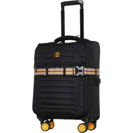 BritBag 22” Azerley Carry-On Spinner Suitcase - Softside, Expandable, Black in Black