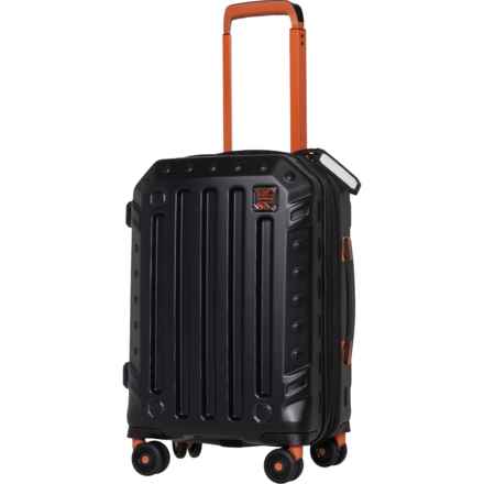 BritBag 22” Gannett Carry-On Spinner Suitcase - Hardside, Expandable, Black-Orange in Black/Orange