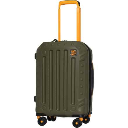 BritBag 22” Gannett Carry-On Spinner Suitcase - Hardside, Expandable, Dark Olive-Cadium Yellow Highlights in Dark Olive/Cadium Yellow Highlights