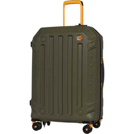 BritBag 28” Gannett Spinner Suitcase - Hardside, Expandable, Dark Olive-Cadium Yellow Highlights in Dark Olive/Cadium Yellow Highlights