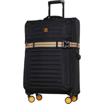 BritBag 28.3” Azerley Spinner Suitcase - Softside, Expandable, Black in Black