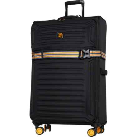 BritBag 32” Azerley Spinner Suitcase - Softside, Expandable, Black in Black
