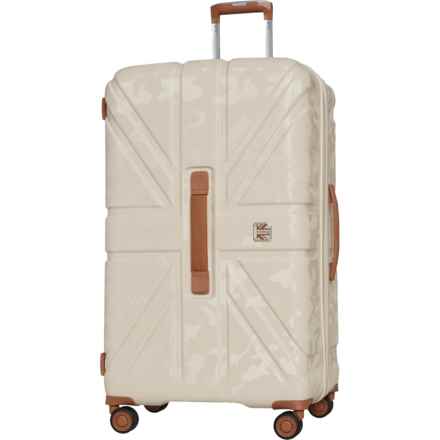 BritBag 32” Okavango Spinner Suitcase - Hardside, Expandable, White Cap Grey-Almond Trim in White Cap Grey/Almond Trim