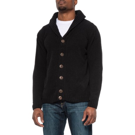 British Khaki Full-Button Chenille Cardigan Sweater (For Men) - Save 41%