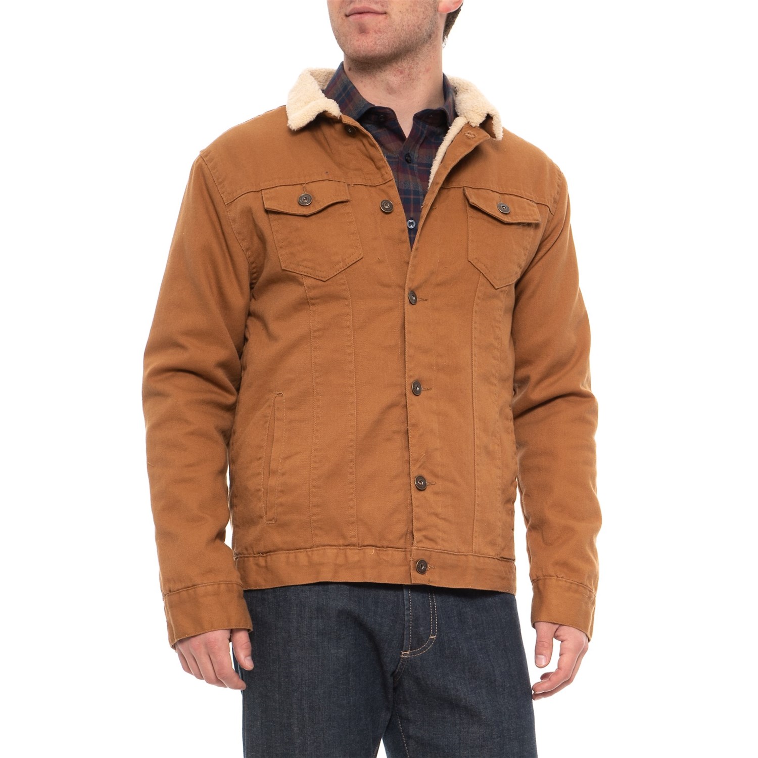 Brooklyn Cloth Twill Sherpa Trucker Shirt Jacket (For Men)