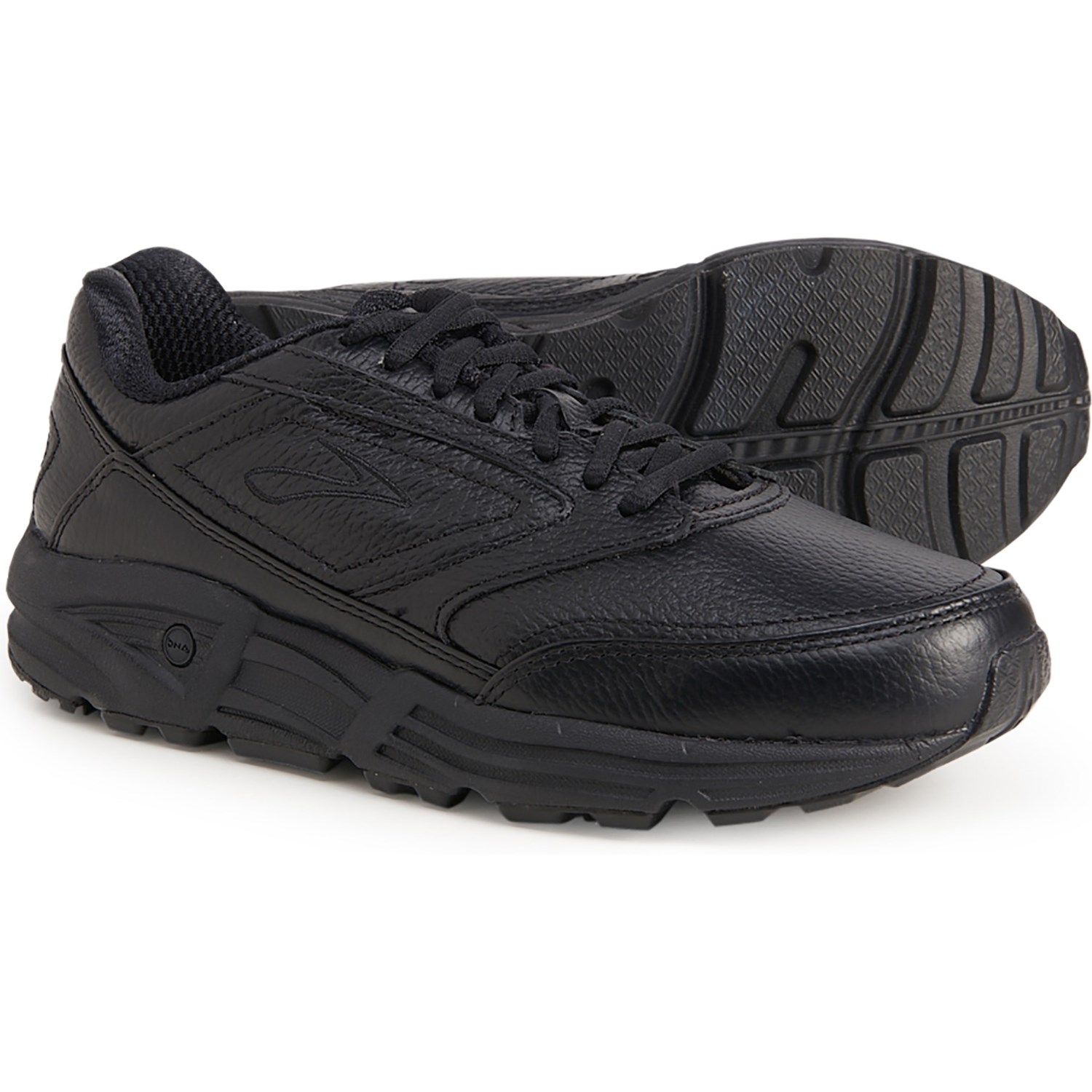 brooks black leather shoes