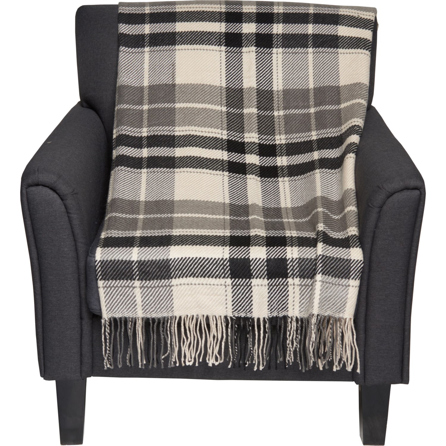 Brooks Brothers Paige Knit Throw Blanket 50x60”, GreyBlack Save 44