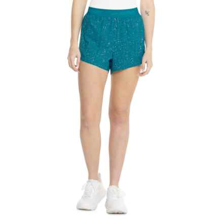 Brooks Chaser Shorts - 3”, Built-In Brief in Lagoon Speckle Print/Brooks