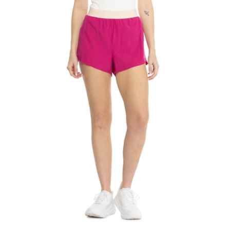 Brooks Chaser Shorts - 3”, Built-In Brief in Mauve/Sand Brooks