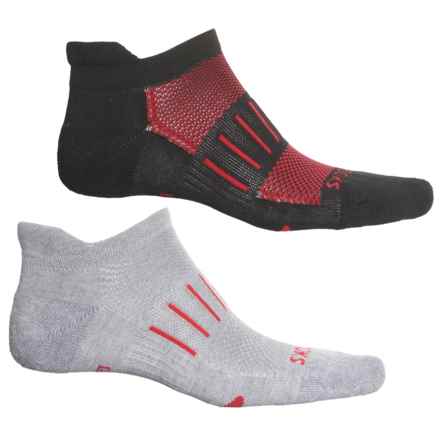 Brooks Ghost Socks - 2-Pack, Below the Ankle (For Men and Women) in Oxford/Jamberry & Black/Jamberry