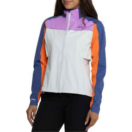 Brooks High Point Jacket - Waterproof in Lt Slate/Br Orange/Aegean