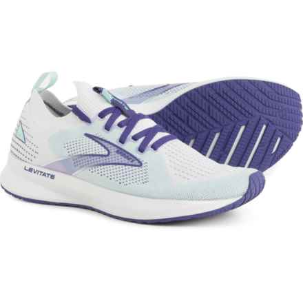 Brooks Levitate StealthFit 5 Running Shoes (For Women) in White/Navy Blue/Yucca
