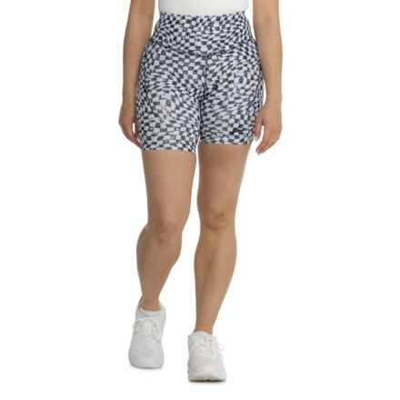Brooks Spark Short Tights - 8” in Speed Check B/W