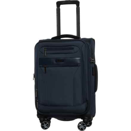 Brookstone 21” Harbor Carry-On Spinner Suitcase - Softside, Expandable, Navy in Navy