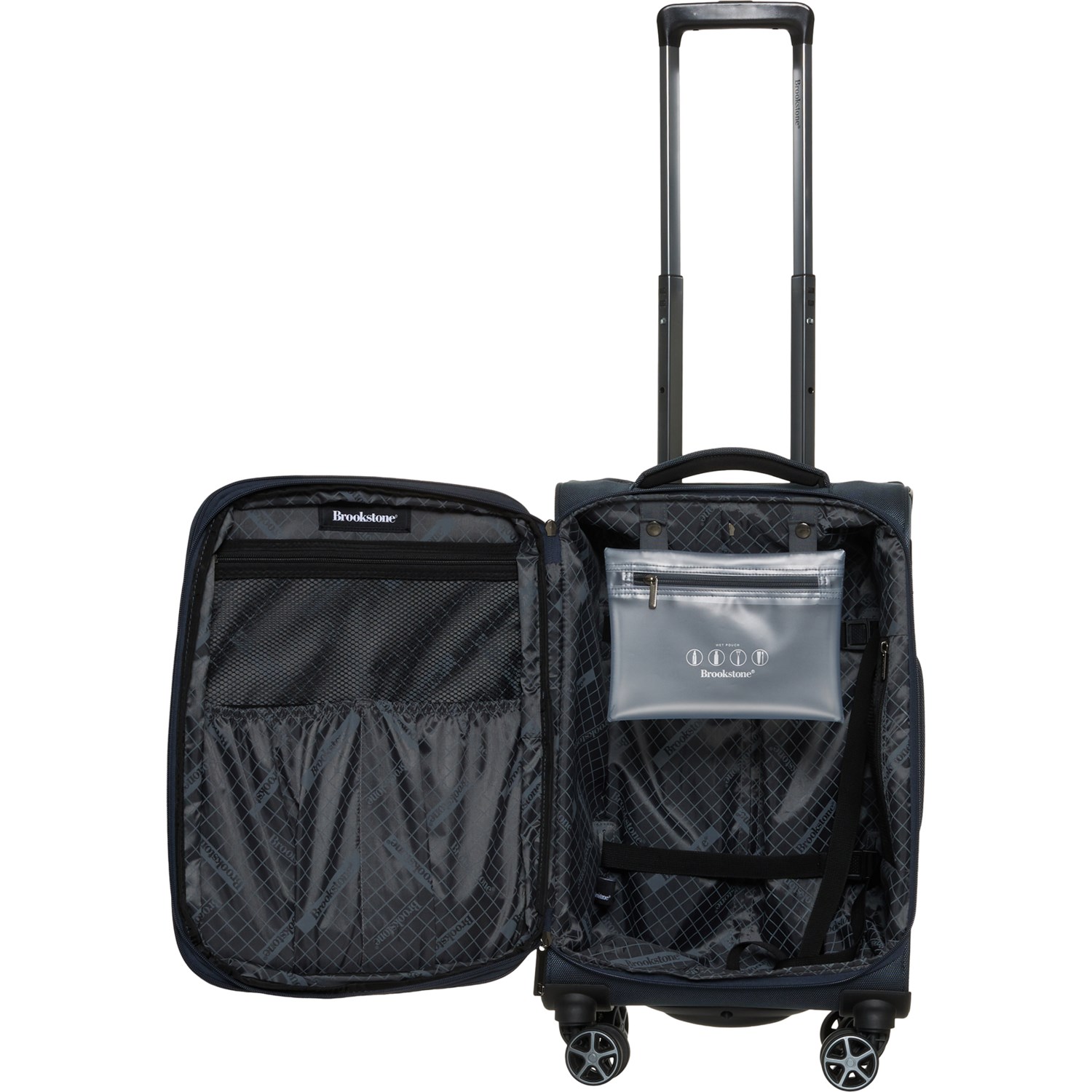 (取寄) ブルックストーン 21インチ ハーバー キャリーオン スピナー スーツケース - ソフトサイド, エクスパンダブル, ネイビー Brookstone 21” Harbor Carry-On Spinner Suitcase - Softside, Expandable, Navy  Navy Brookstone 21” Harbor Carry-On Spinner Suitcase - Softside
