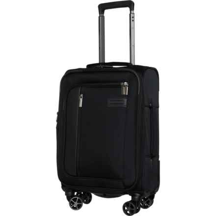 Brookstone 21” Wallis Carry-On Spinner Suitcase - Softside, Expandable, Black in Black