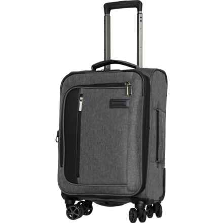 Brookstone 21” Wallis Spinner Carry-On Suitcase - Softside, Expandable, Grey Crosshatch in Grey Crosshatch