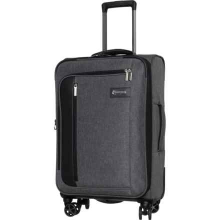 Brookstone 25” Wallis Spinner Suitcase - Softside, Expandable, Grey Crosshatch in Grey Crosshatch