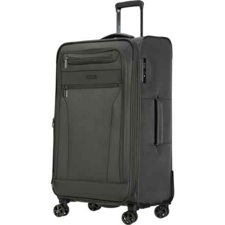 Brookstone 29” Harbor Spinner Suitcase - Softside, Expandable, Dark Charcoal in Dark Charcoal