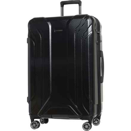 Brookstone 29” Keane Spinner Suitcase - Hardside, Expandable, Black in Black
