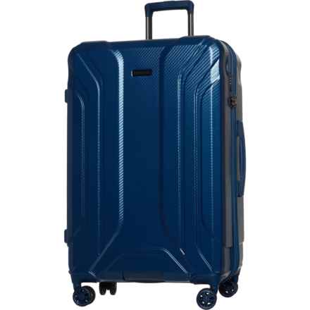 Brookstone 29” Keane Spinner Suitcase - Hardside, Expandable, Metallic Blue in Metallic Blue