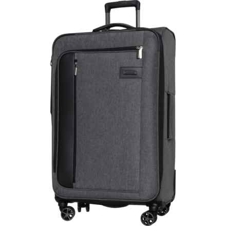 Brookstone 29” Wallis Spinner Suitcase - Softside, Expandable, Grey Crosshatch in Grey Crosshatch