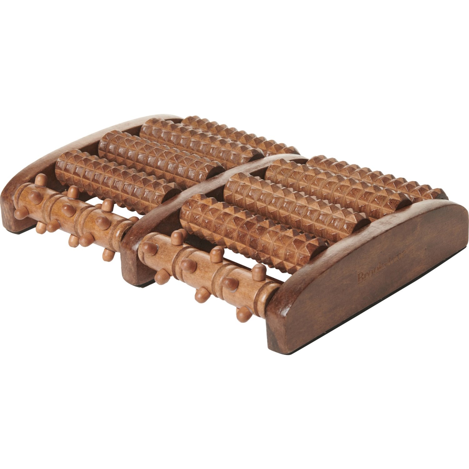 Brookstone Dark Wood Foot Massager Large Save 27