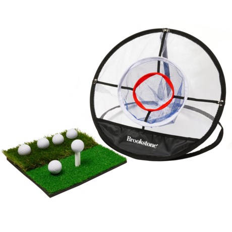 Brookstone Golf Chipping Net with Turf Hitting Mat Set in Multi