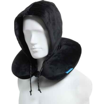 Brookstone Hooded Memory Foam Neck Pillow in Black